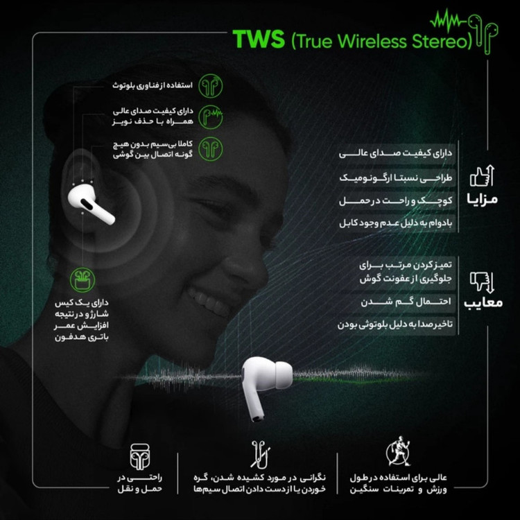 هدفون بلوتوثی مدل Airpods pro